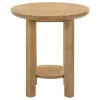 Coaster Fine Furniture 706297 Ottowa - Round Wood Side End Table With Shelf - Washed Oak