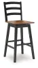 Ashley Furniture D634-230 Wildenauer - Tall Swivel Barstool (Set of 2) - Brown / Black