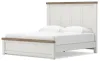 Ashley Furniture B4615B13 Ashley Furniture B4615B13 Savonport - King Panel Bed With Under Bed Storage Unit - White / Brown