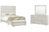 Pulaski Furniture P269-BR-K3-KIT11 Pulaski Furniture P269-BR-K3-KIT11 Camila - King Upholstered Bed, Drawer Dresser With Mirror And Bench - Creamy White
