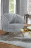CoasterEssence 506866 Sophia - Upholstered Channel Tufted Barrel Accent Chair - Gray