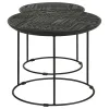 CoasterEssence 935842 Loannis - 2 Piece Round Mango Wood Nesting Table - Matte Black