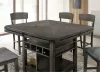 Furniture of America CM3733GY-RPT-TABLE Stacie - Counter Height Round Dining Table - Gray