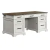Intercon DK-HO-6630ED-RFO-C Drake - Executive Desk - Rustic White / French Oak