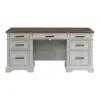 Intercon DK-HO-6630ED-RFO-C Drake - Executive Desk - Rustic White / French Oak