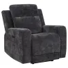 Coaster Fine Furniture 610156P Kennett - Chenille Upholstered Power Recliner Chair - Dark Gray