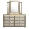 Coaster Fine Furniture 222663M Lorient - 8-Drawer LED Dresser With Mirror - Ivory And Camel