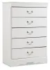 Ashley Furniture B129-46 Anarasia - Five Drawer Chest - White
