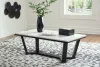 Ashley Furniture T770-1 Fostead - Rectangular Cocktail Table - White / Espresso