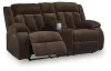 Ashley Furniture PC2140696 Free Wake - Double Relcining Power Loveseat With Console - Chocolate