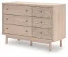Ashley Furniture PCB1566-221 Arloster - Six Drawer Dresser - Tan