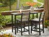 Ashley Furniture PCP221-113 Shoreline Beach - Outdoor Counter Table And 2 Barstools (Set of 3) - Black / Beige