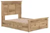 Ashley Furniture PCB1170B39 Ashley Furniture PCB1170B39 Makidern - Full Panel Storage Bed With 2 Under Bed Storage Units And Storage Footboard - Tan