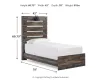Ashley Furniture B211B2 Ashley Furniture B211B2 Drystan - Twin Panel Bed - Brown / Beige