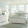 Liberty Furniture 607-BR-KPBDM Summer House - 3 Piece Bedroom Set (King Panel Bed, Dresser & Mirror) - Oyster White