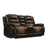 New Classic U7005-25-BRN Nikko - Console Loveseat With Dual Recliners - Two Tone Brown