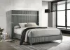 Coaster Fine Furniture 224991KE Lucia - Upholstered Eastern King Panel Bed - Gray