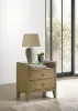 Coaster Fine Furniture 224922 Granada - 2-Drawer Glass Top Nightstand - Natural Pine