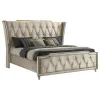 Coaster Fine Furniture 222661KE Lorient - Eastern King LED Upholstered Bed - Ivory And Camel
