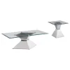 Coaster Fine Furniture 710208-S2 Jenny - 2 Piece Rectangular Coffee And End Table Set - Chrome