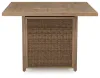 Ashley Furniture P749/665/130(2) Walton Bridge - 5 Pc. - Square Bar Table W/Fire Pit, 4 Barstools - Driftwood