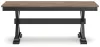 Ashley Furniture D634-00 Wildenauer - Large Dining Room Bench - Brown / Black