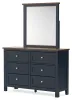 Ashley Furniture B414B1 Landocken - Dresser and Mirror - Brown / Blue