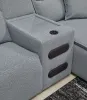 Ashley Furniture 65906S29 Ashley Furniture 65906S29 Modmax II - 6-Piece Power Reclining Sectional With LAF Press Back Power Chaise And Audio Console - Salt And Pepper