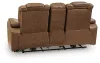 Ashley Furniture PCU1420018 Gruaro - Power Reclining Loveseat With Console / Adjustable Headrest - Amber