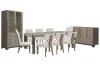Pulaski Furniture P402240-KIT84 Pulaski Furniture P402240-KIT84 Anderson Park - Leg Dining Table With 6 Klismos Dining Chairs, 2 Upholstered Side Chairs, Sideboard And China Cabinet - Moose Trail / Frontier Brown
