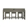 Liberty Furniture 798-OT-4PCS Bartlett Field - 4 Piece Living Room Set (Console Bar Table & 3 Console Stools) - Dusty Taupe