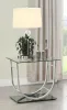 CoasterEssence 704987 Danville - Square U-Shaped Glass Top Side End Table - Chrome