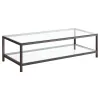 CoasterEssence 720228 Trini - 1-Shelf Glass Top Coffee Table - Black Nickel