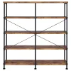 CoasterEveryday 801543 Analiese - 4-Shelf Double Bookshelf - Rustic Nutmeg