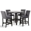 New Classic 41-400-GYRC4C New Classic 41-400-GYRC4C Celeste - Round Counter Table With 4 Chairs - Black / Gray