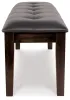 Ashley Furniture D596-00 Haddigan - Large UPH Dining Room Bench - Dark Brown