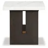 Ashley Furniture T779-3 Burkhaus - Rectangular End Table - White / Dark Brown