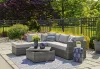 Ashley Furniture P297-070 Petal Road - Loveseat Sectional, Ottoman, Table Set (Set of 4) - Gray