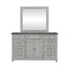 Liberty Furniture 237-BR-DM River Place - Dresser & Mirror - Riverstone White & Tobacco