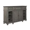 Liberty Furniture 237G-SR6642 River Place - Breakfront Server - Riverstone Gray & Tobacco