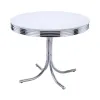 CoasterEveryday 2388 Retro - Round Wood Top Dining Table - White And Chrome