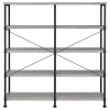 CoasterEveryday 801544 Analiese - 4-Shelf Double Bookshelf - Gray Driftwood