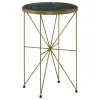 CoasterEssence 936061 Eliska - Round Green Marble Top Accent Side Table - Antique Gold