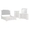 New Classic 00-493W-24C New Classic 00-493W-24C Lyndhurst - 6/0 Western King 4 Piece Bedroom Set (Bed, Dresser, Mirror, Chest) - White
