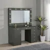 Coaster Fine Furniture 931145 Acena - 7-Drawer Vanity Set With Lighting - Gray High Gloss