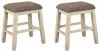 Ashley Furniture D647-024 Bolanburg - Upholstered Stool (Set of 2) - Beige