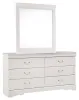 Ashley Furniture B129B3 Ashley Furniture B129B3 Anarasia - Dresser, Mirror - White