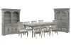Pulaski Furniture P091240-KIT48 Pulaski Furniture P091240-KIT48 Madison Ridge - Extendable Leg Dining Table With 6 Side Chairs, 2 Host Chairs, Server, Hutch And China - Bluff Gray