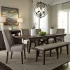 Liberty Furniture 152-CD-O6TRS Double Bridge - 6 Piece Trestle Table Set (Upholstered Chairs) - Dark Chestnut