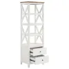 Coaster Fine Furniture 708254 Hollis - 4-Shelf Wood Media Tower With Drawers - Brown And White